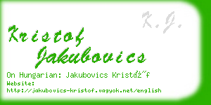 kristof jakubovics business card